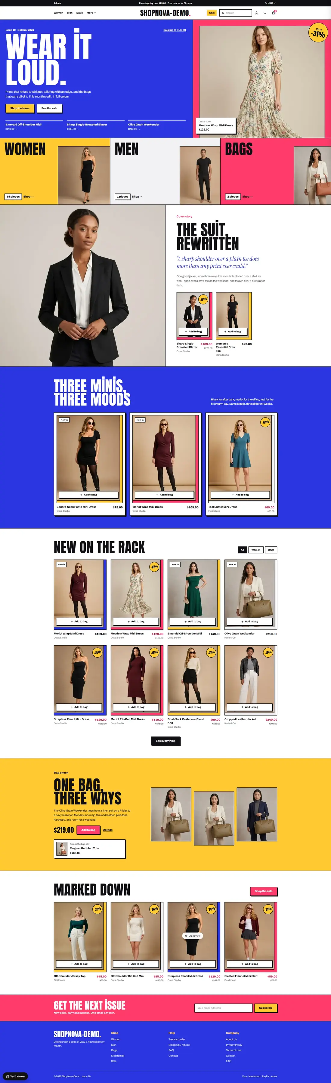 Nova Issue theme, full page