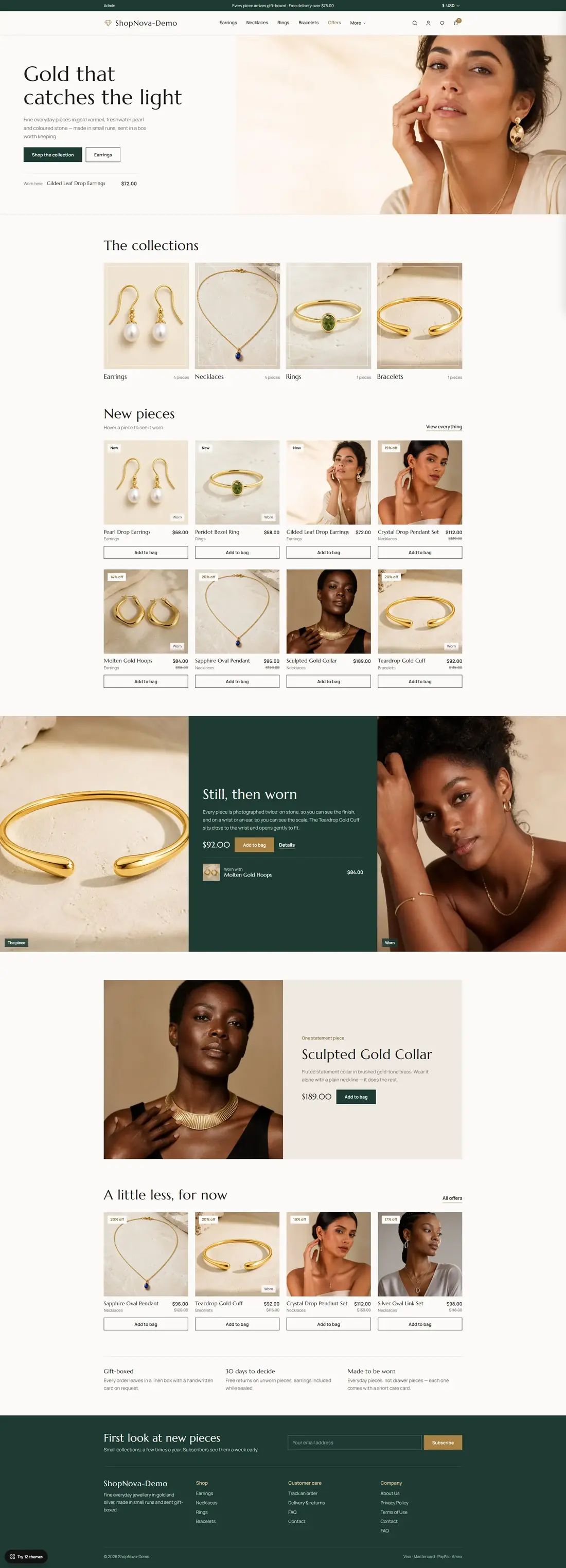 Nova Lustre theme, full page