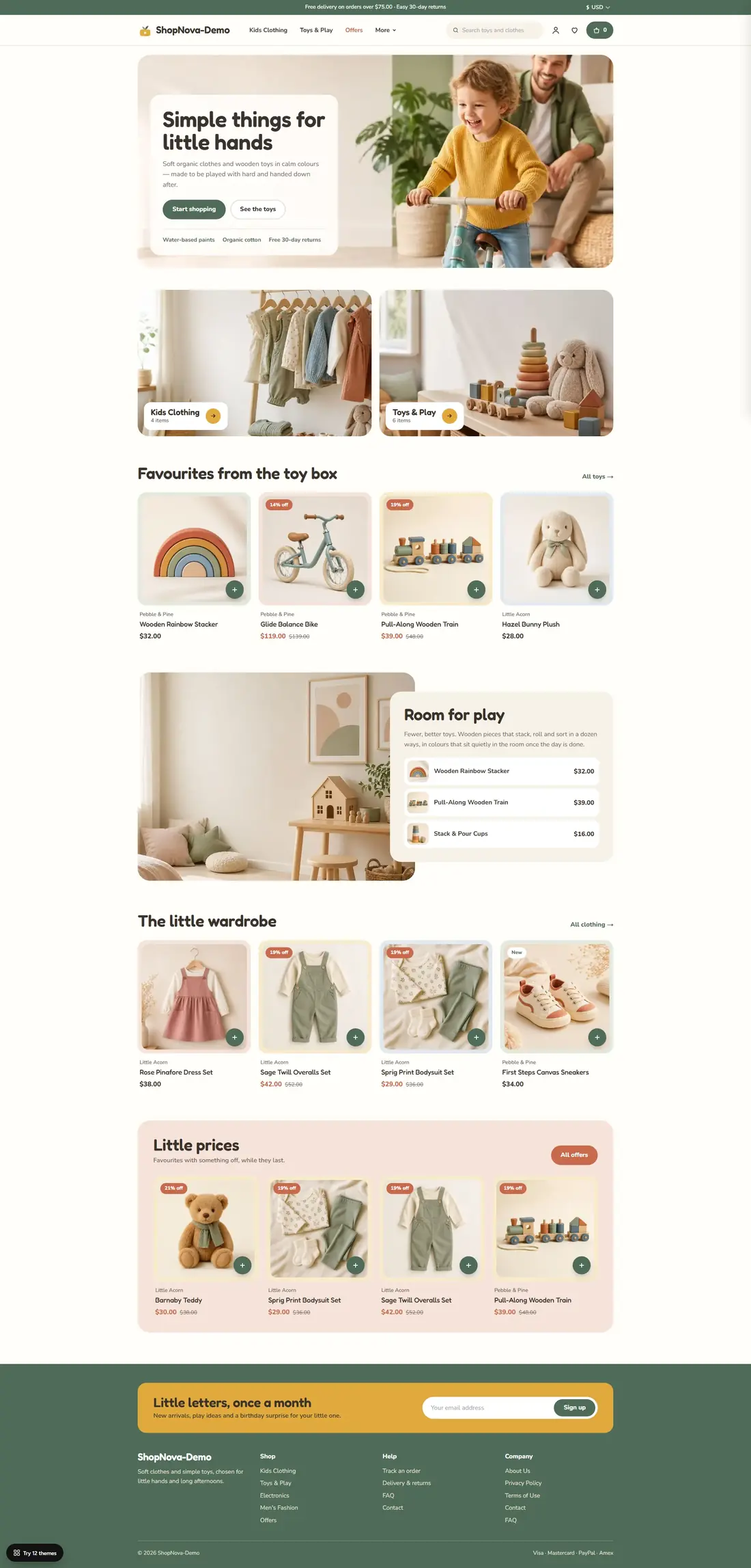 Nova Sprout theme, full page